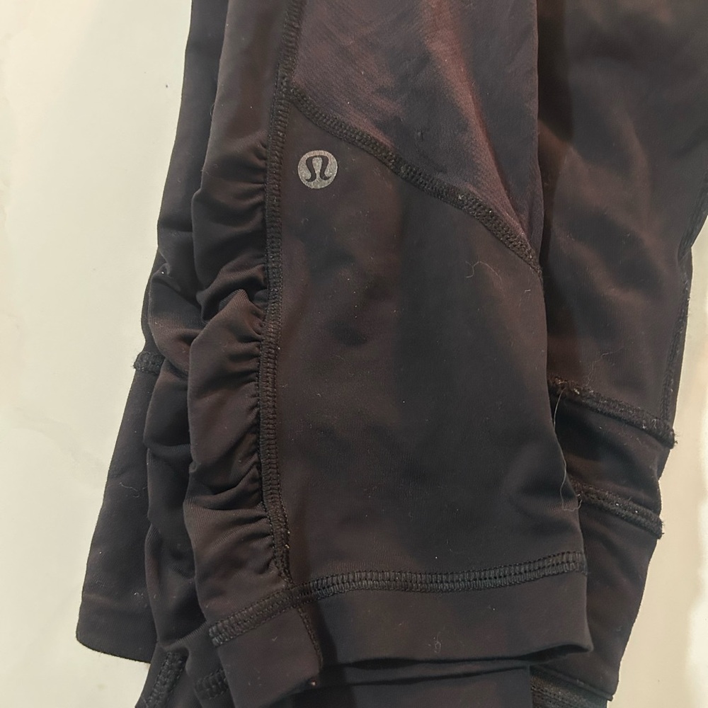 lululemon athletica Dark Leggings with Ruched Sides